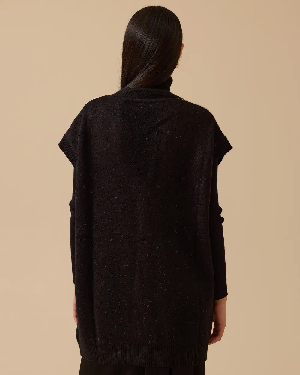 Blok Geçişli Düğmeli Triko Hırka