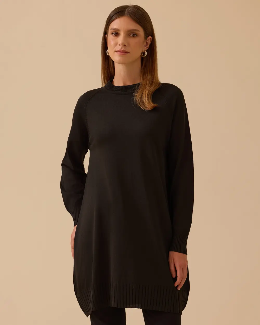 Uzun Kollu Basic Triko Tunik