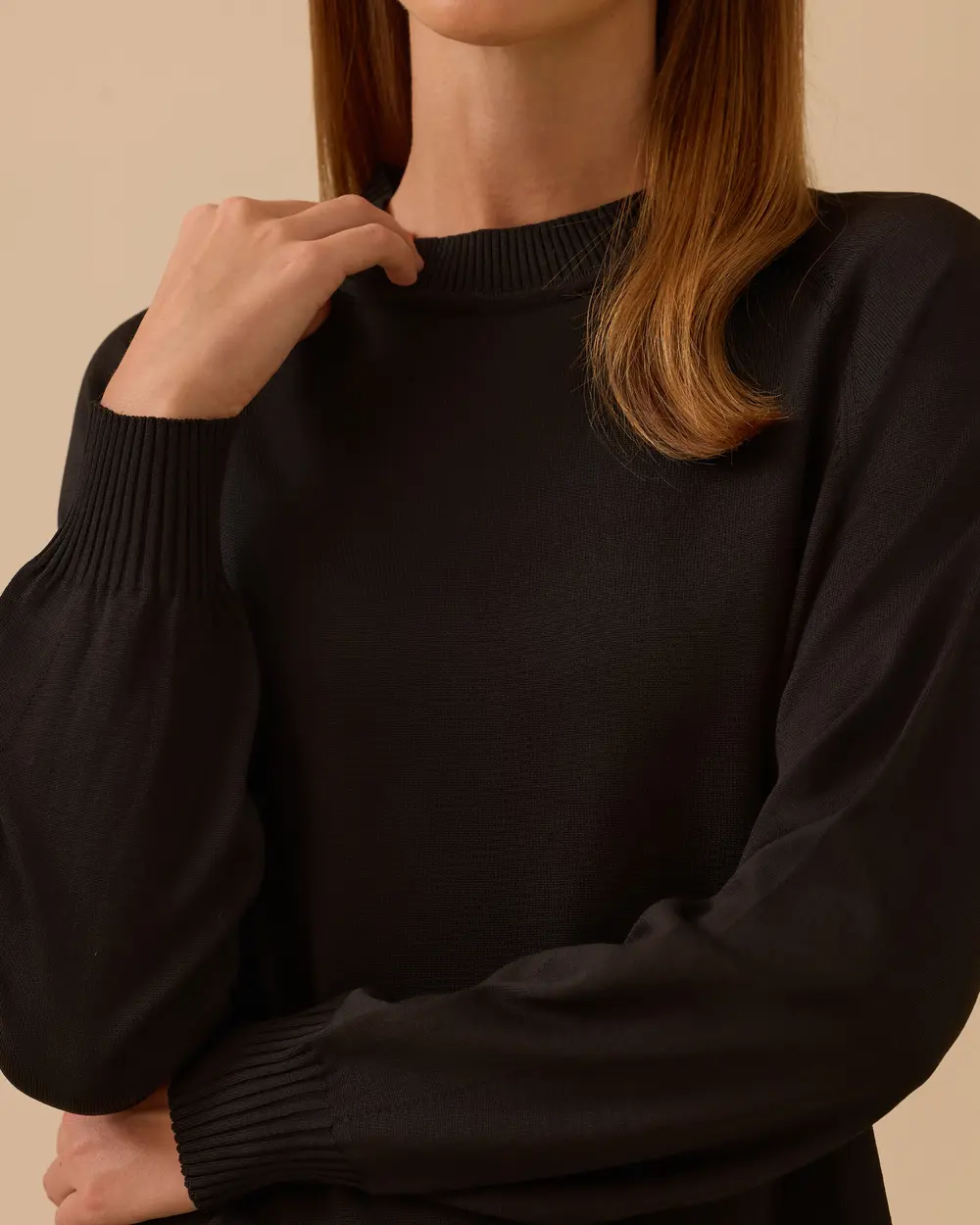 Uzun Kollu Basic Triko Tunik