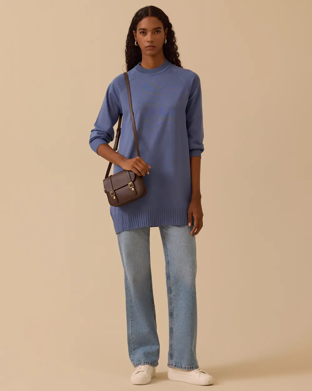 Uzun Kollu Basic Triko Tunik