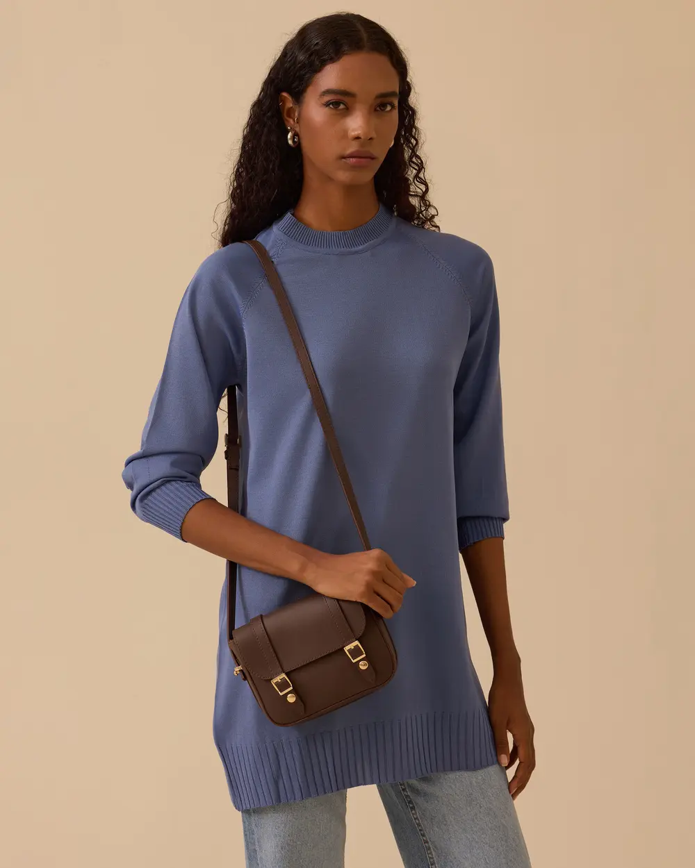 Uzun Kollu Basic Triko Tunik