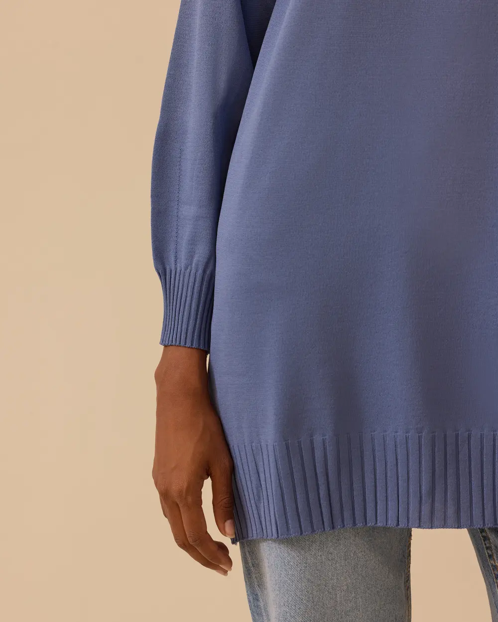 Uzun Kollu Basic Triko Tunik