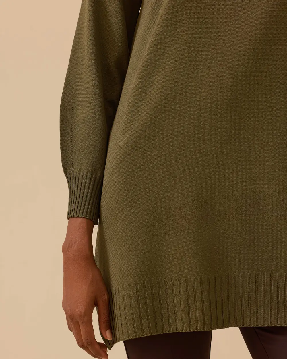 Uzun Kollu Basic Triko Tunik