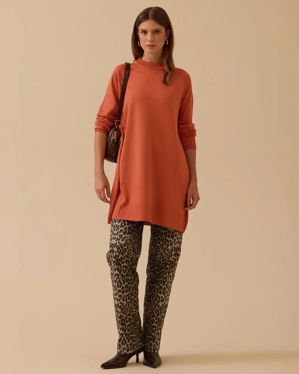 Uzun Kollu Basic Triko Tunik