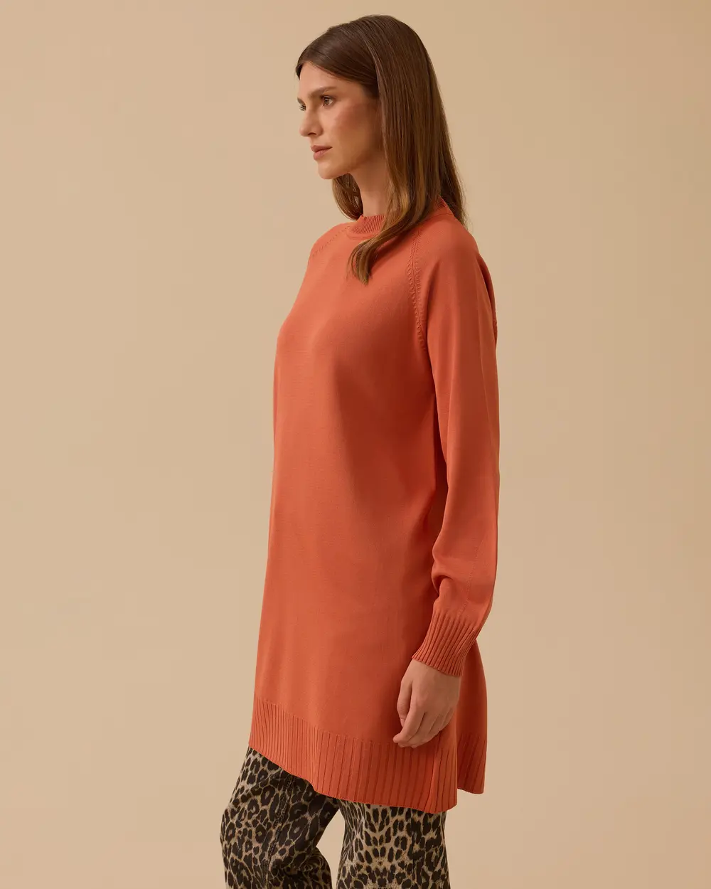 Uzun Kollu Basic Triko Tunik