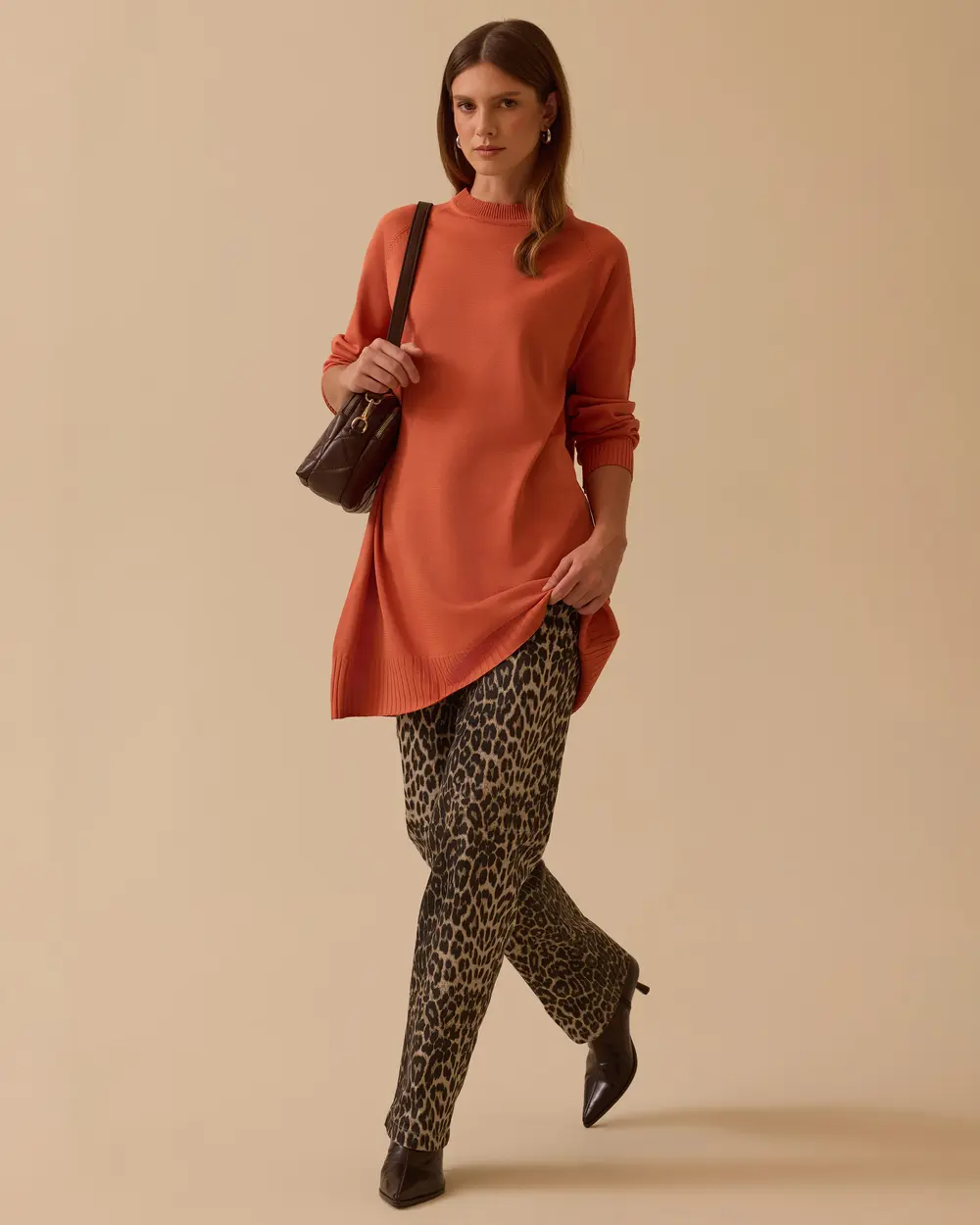 Uzun Kollu Basic Triko Tunik