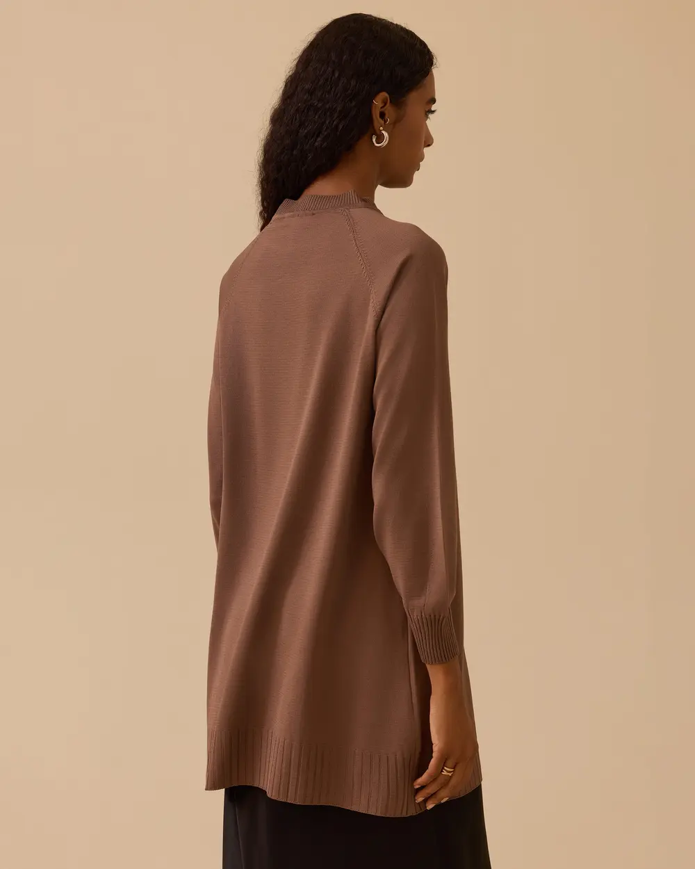 Uzun Kollu Basic Triko Tunik