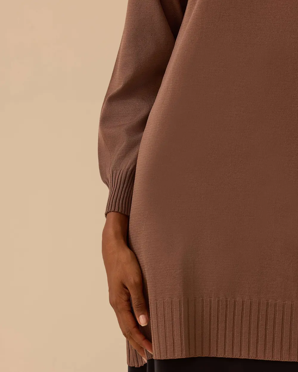 Uzun Kollu Basic Triko Tunik