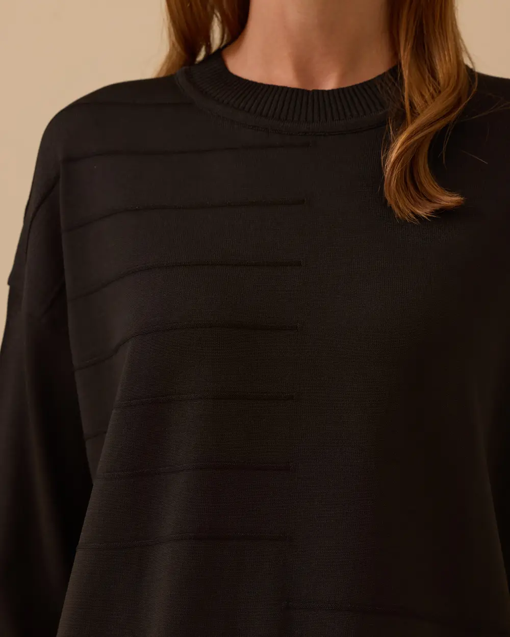 Çizgi Desen Detaylı Triko