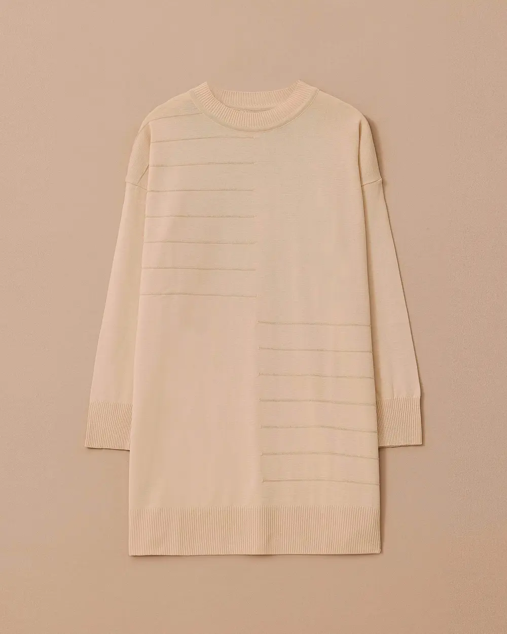 Çizgi Desen Detaylı Triko