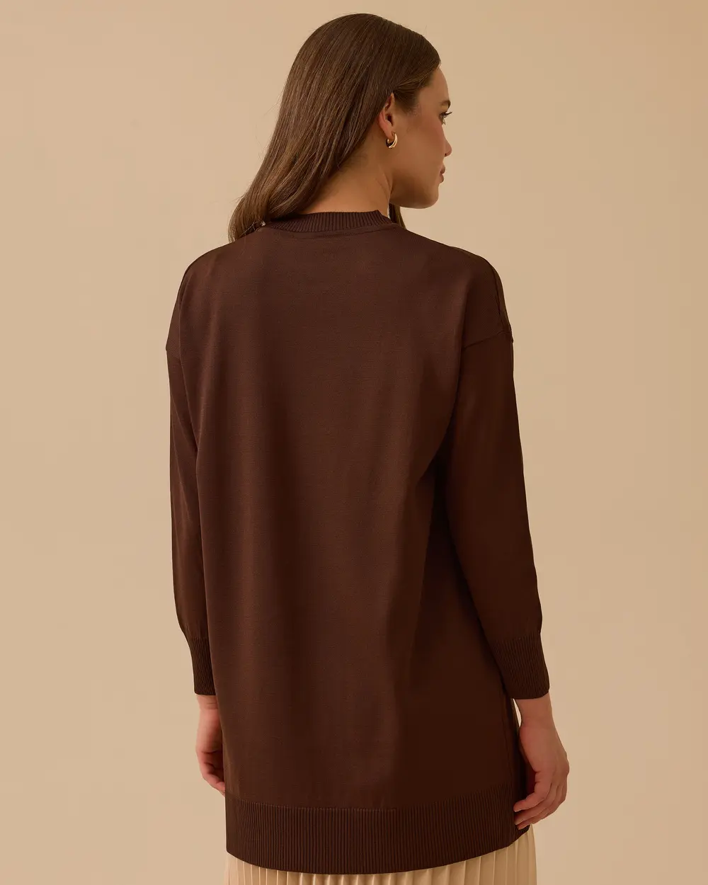 Çizgi Desen Detaylı Triko