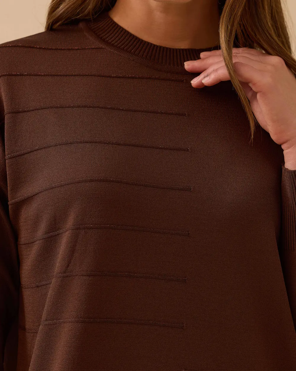 Çizgi Desen Detaylı Triko