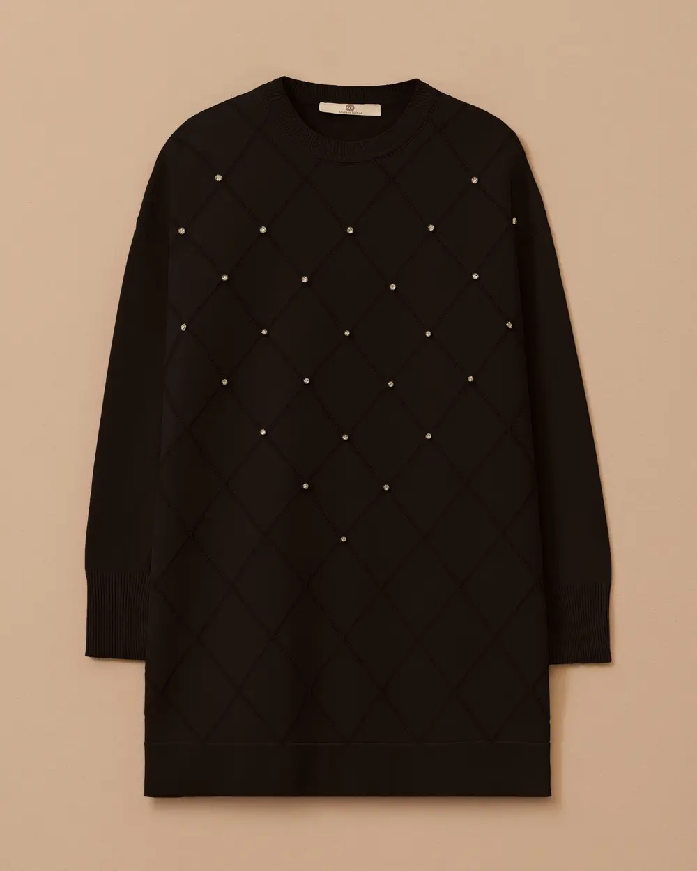 Taş Detaylı Uzun Triko Tunik