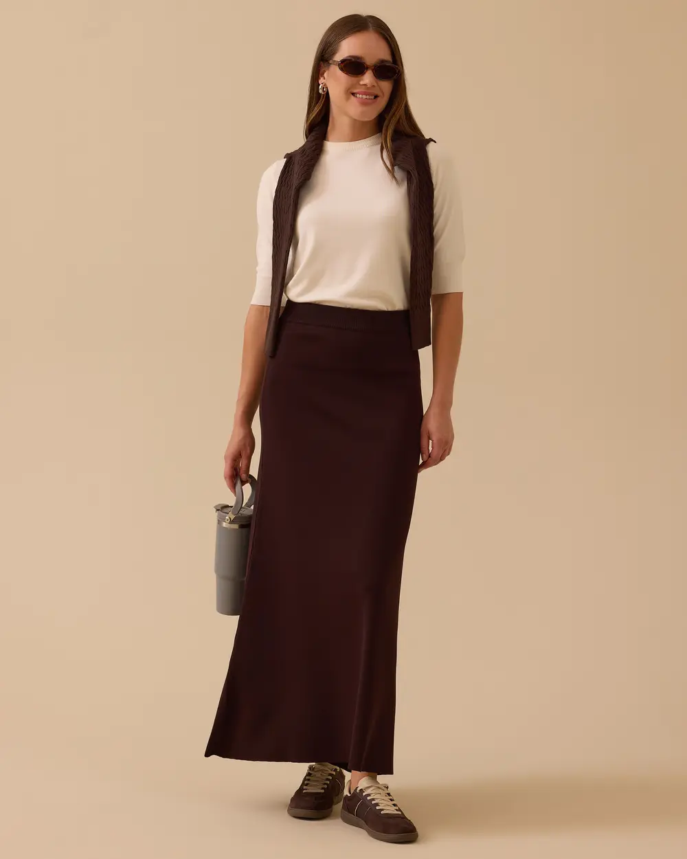 Düz Kesim Triko Etek