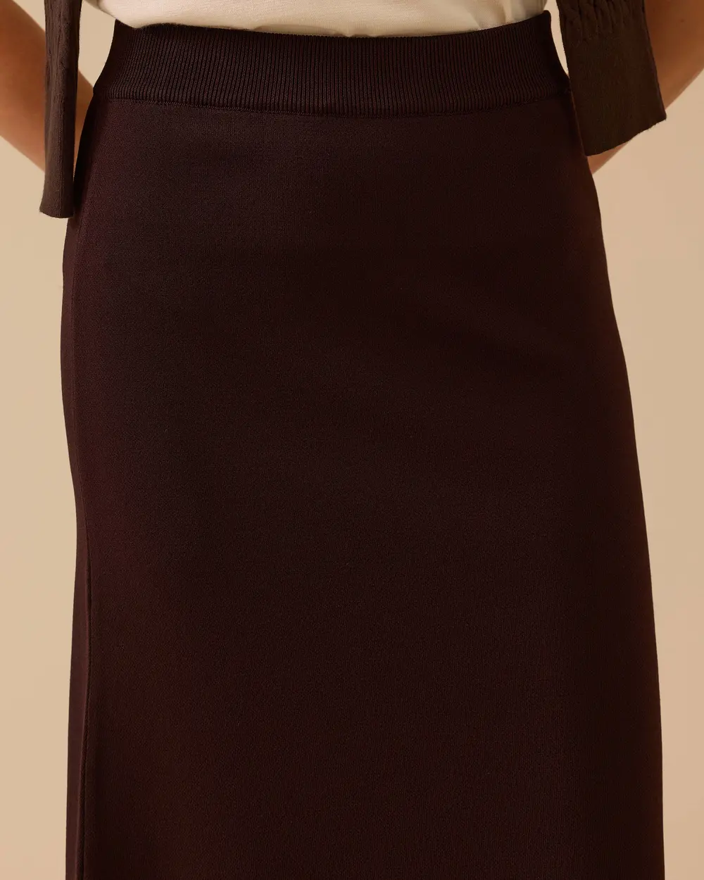 Düz Kesim Triko Etek