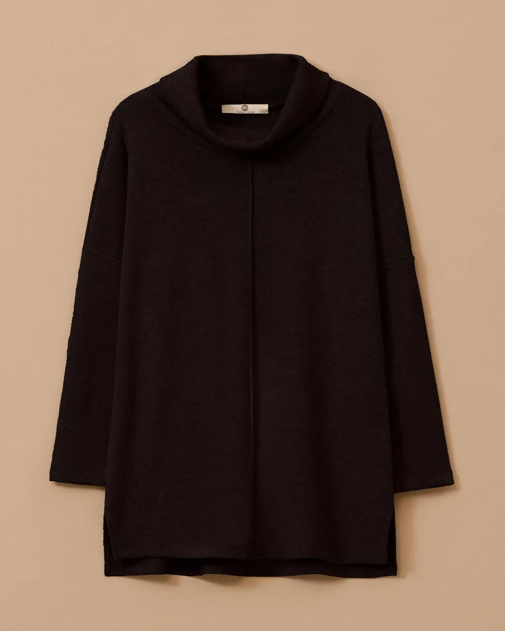 Turtleneck Sweater with Front Seam Detail
