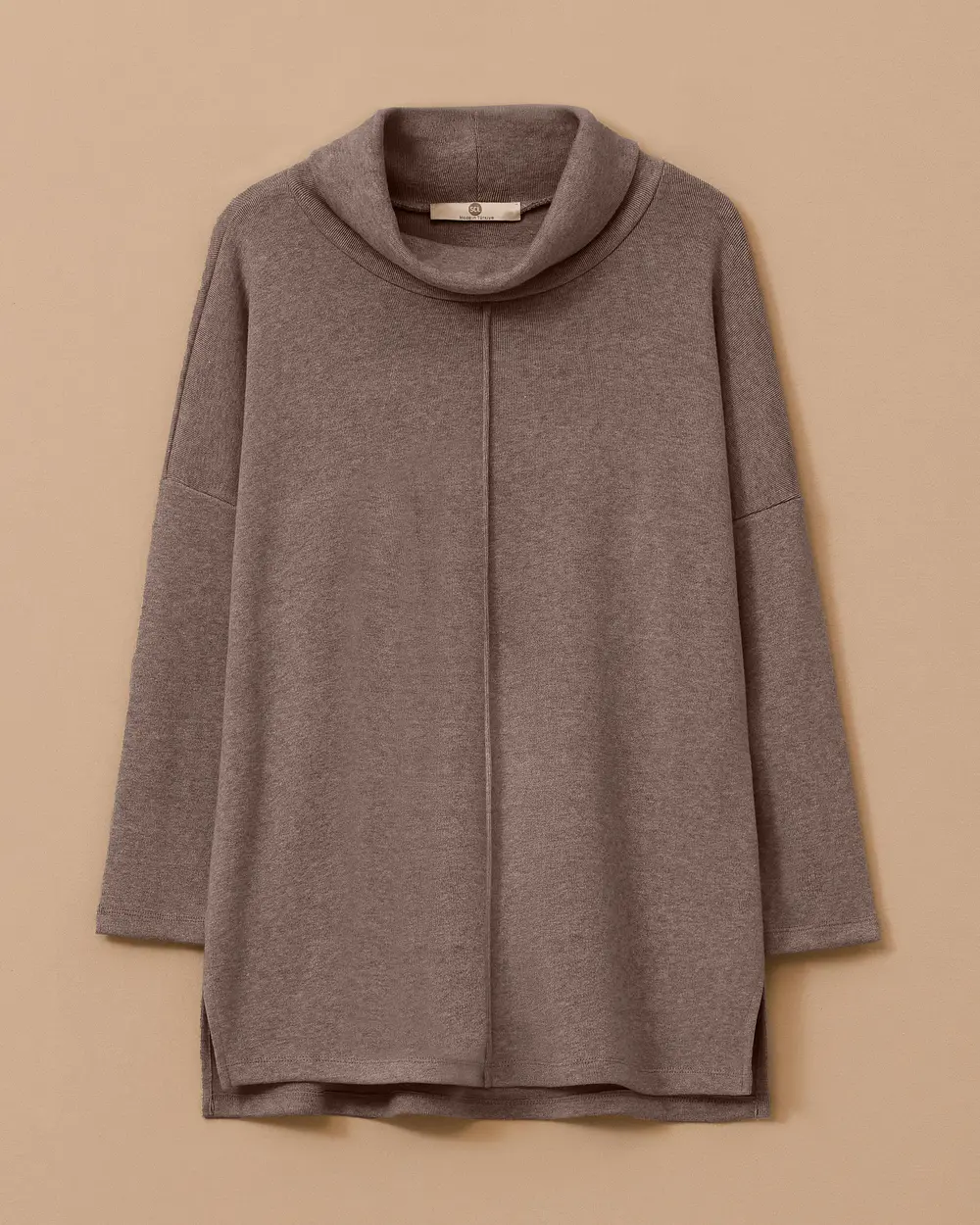 Turtleneck Sweater with Front Seam Detail