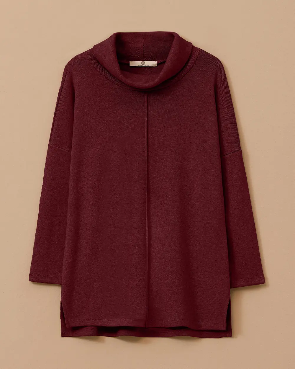 Turtleneck Sweater with Front Seam Detail