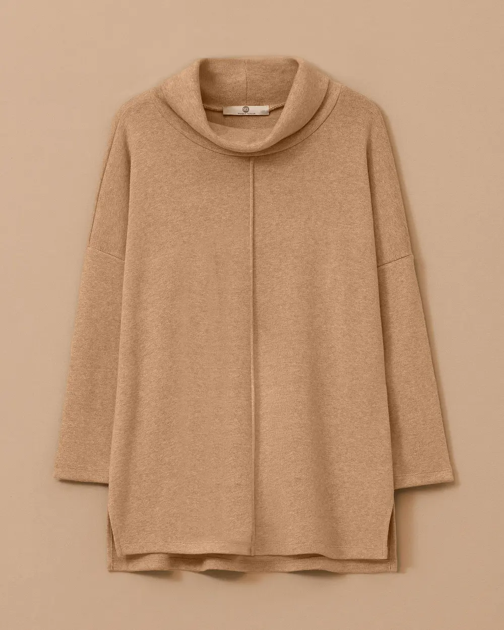 Turtleneck Sweater with Front Seam Detail