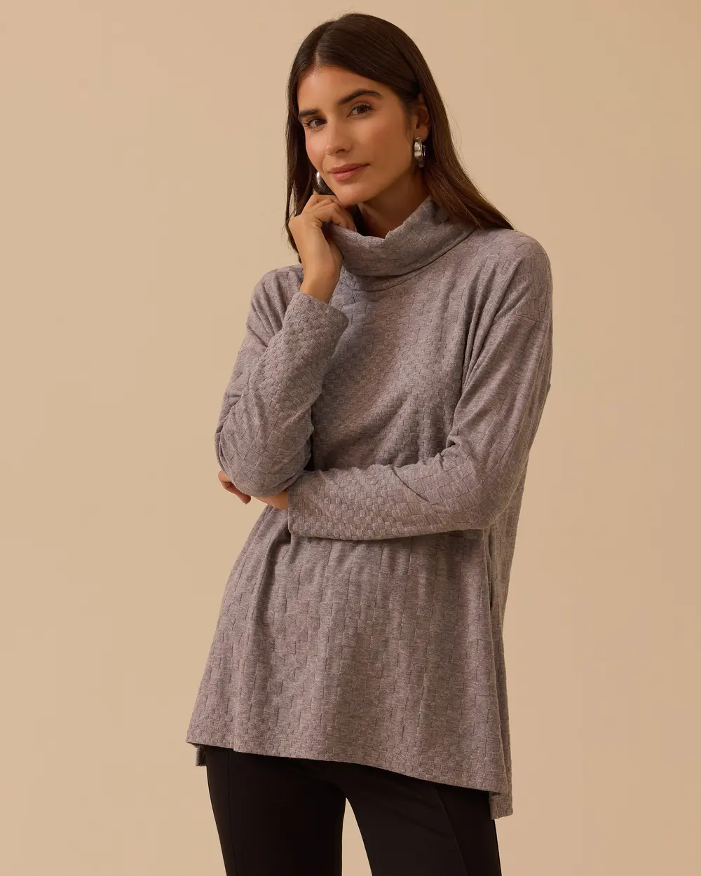 Desenli Uzun Örme Triko