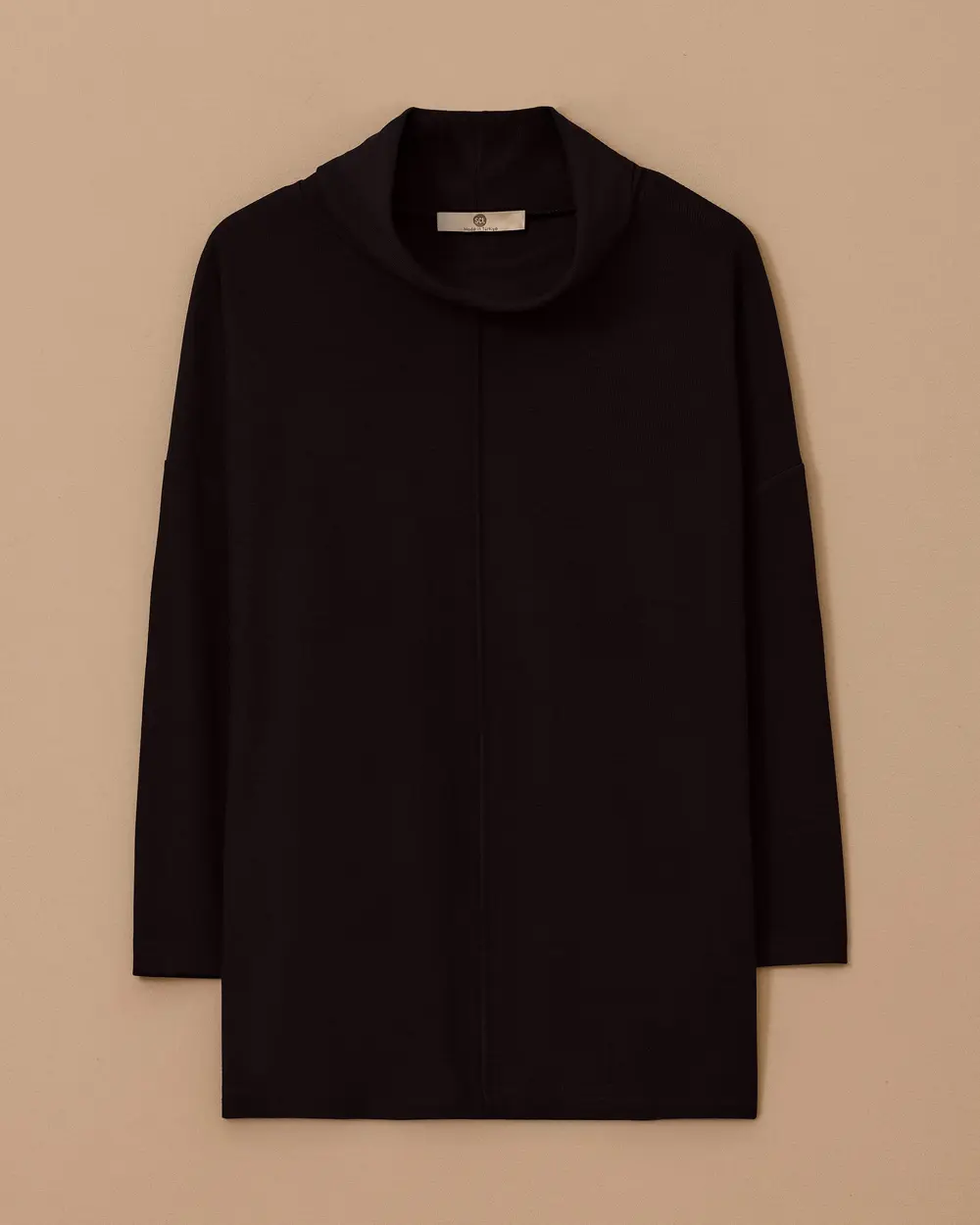 Stand Collar Basic Sweater Tunic