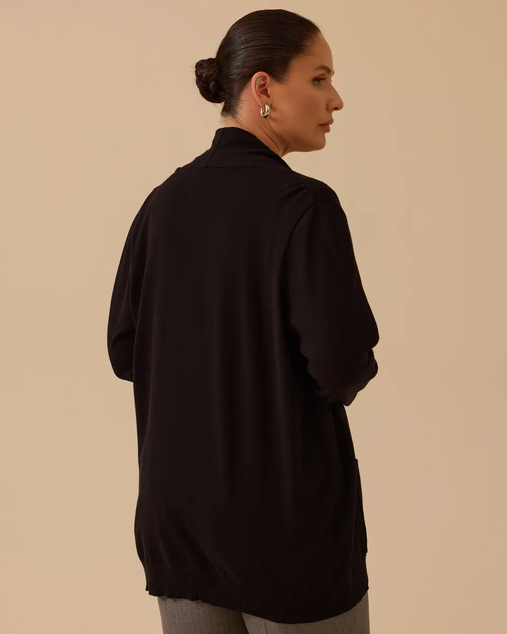 Büyük Beden Cepli Basic Triko Hırka