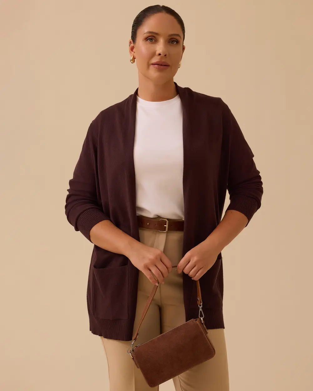 Büyük Beden Cepli Basic Triko Hırka