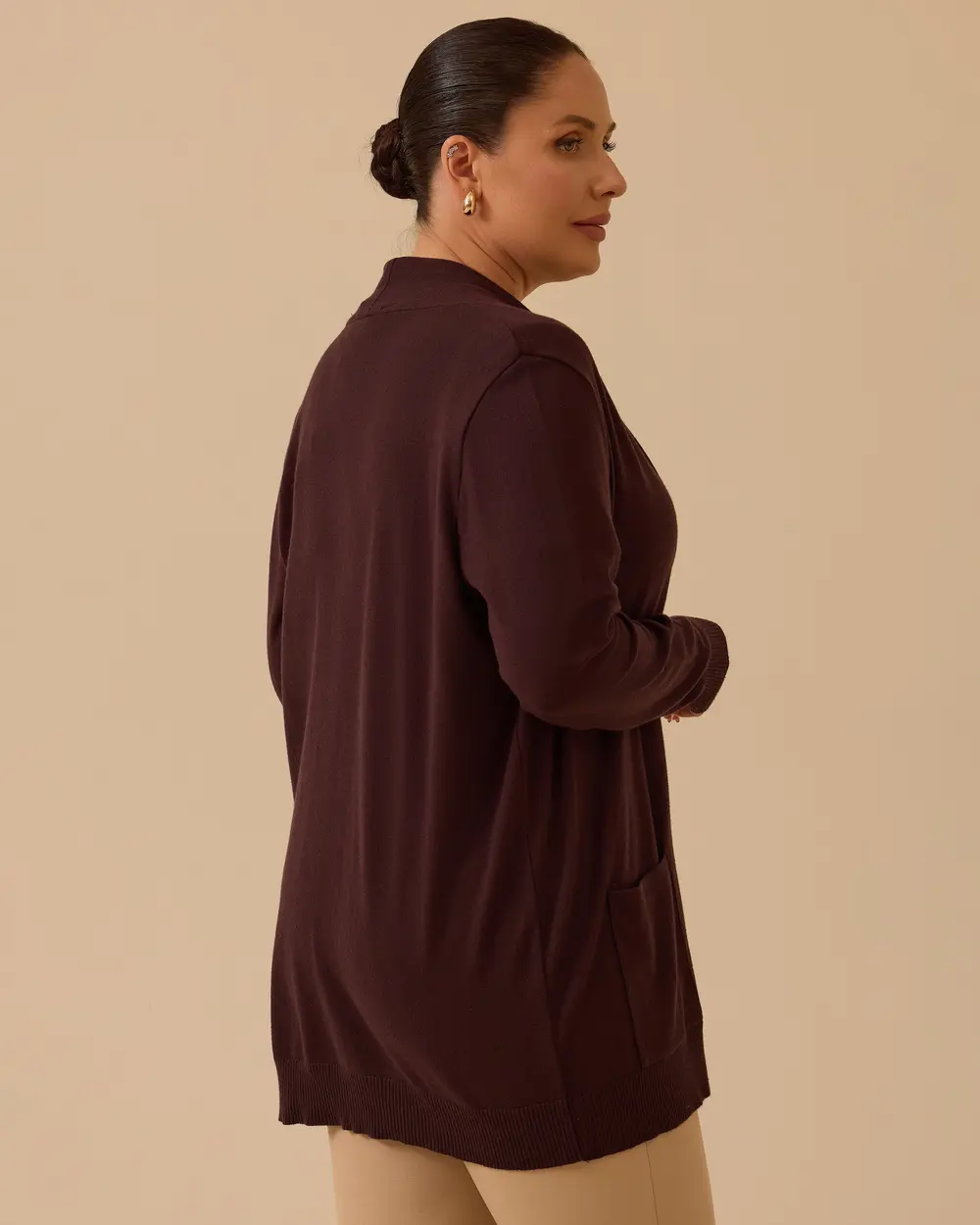 Büyük Beden Cepli Basic Triko Hırka