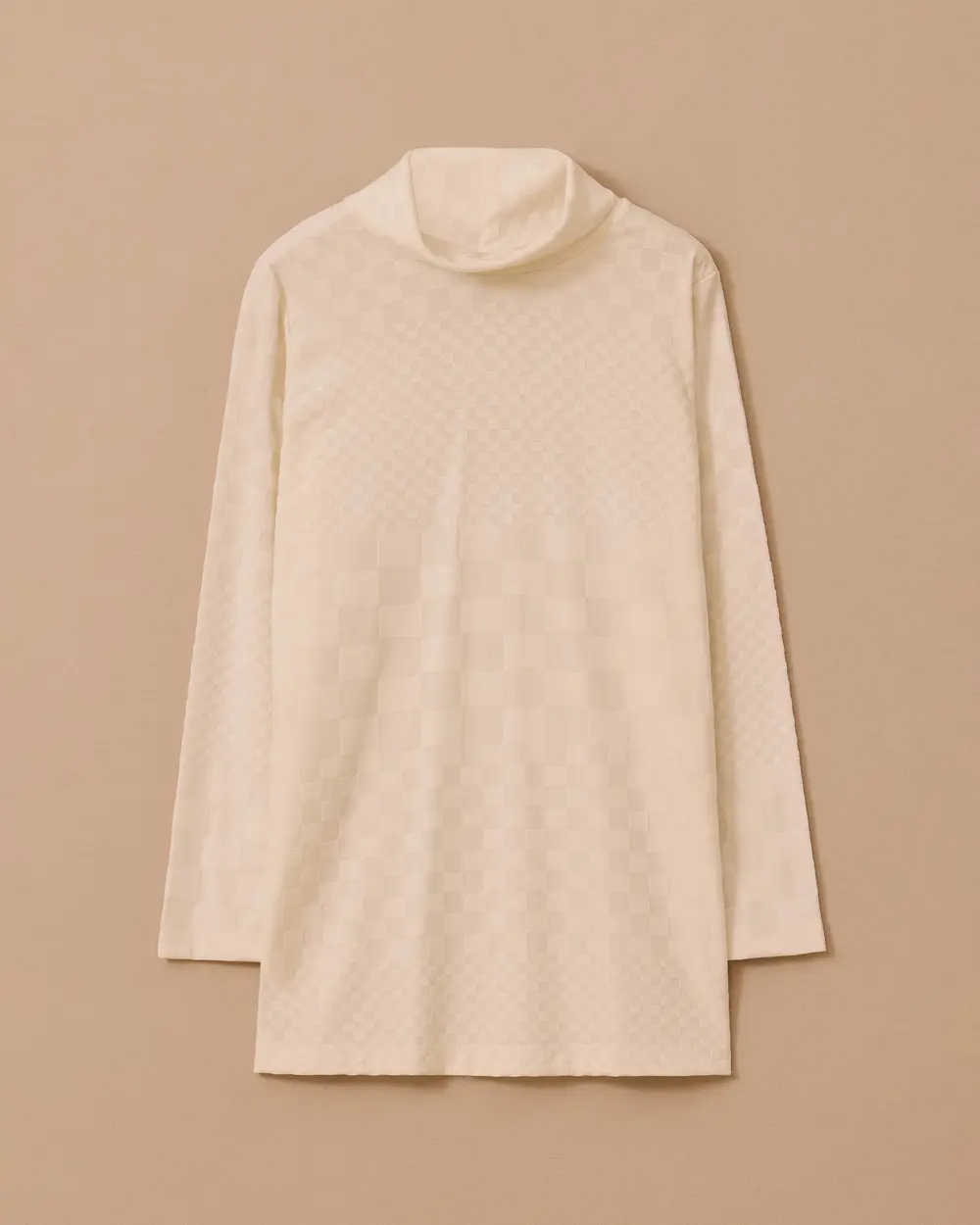 Büyük Beden Dik Yaka Desenli Triko Bluz