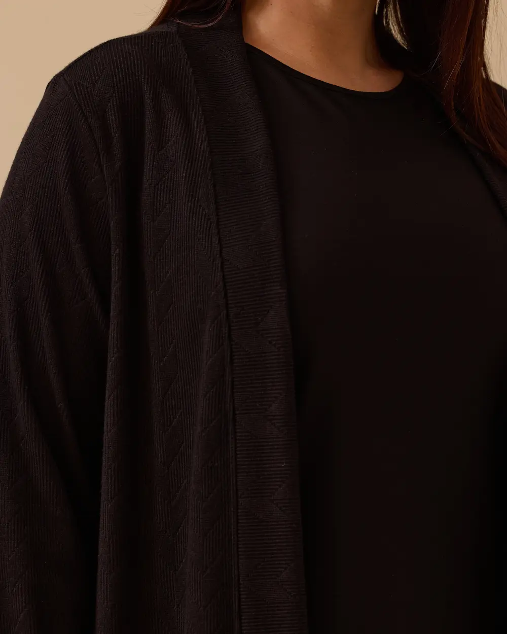 Büyük Beden Desenli İç Bluzlu Takım