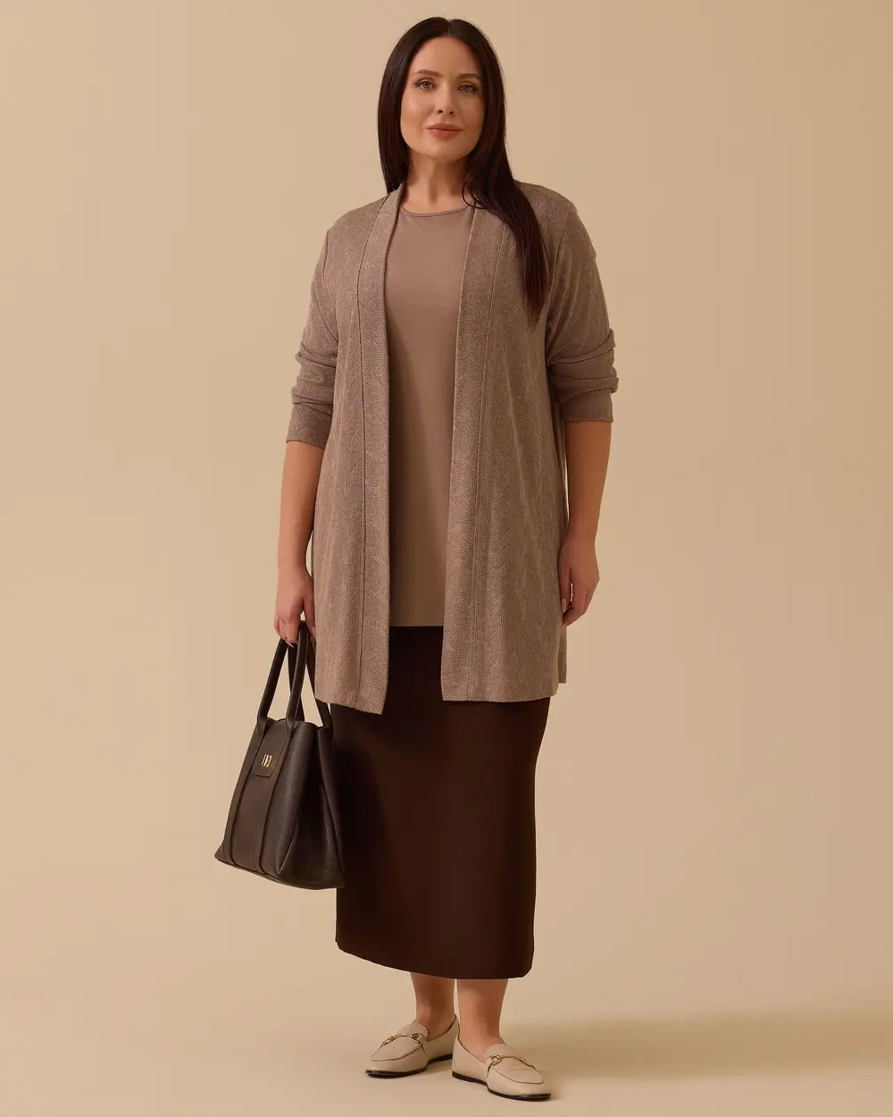 Büyük Beden Desenli İç Bluzlu Takım