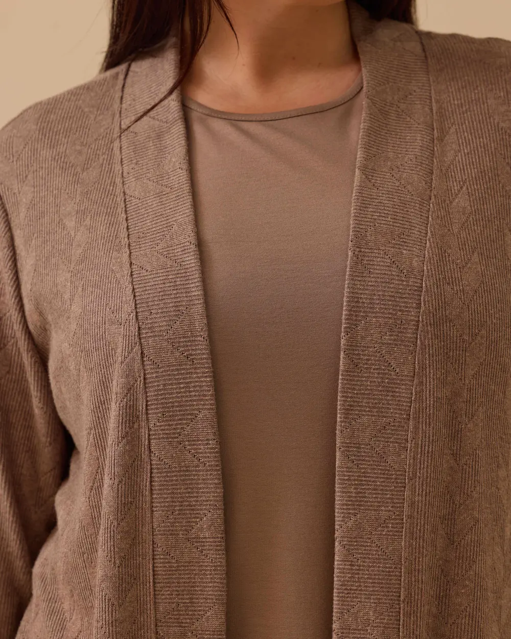 Büyük Beden Desenli İç Bluzlu Takım