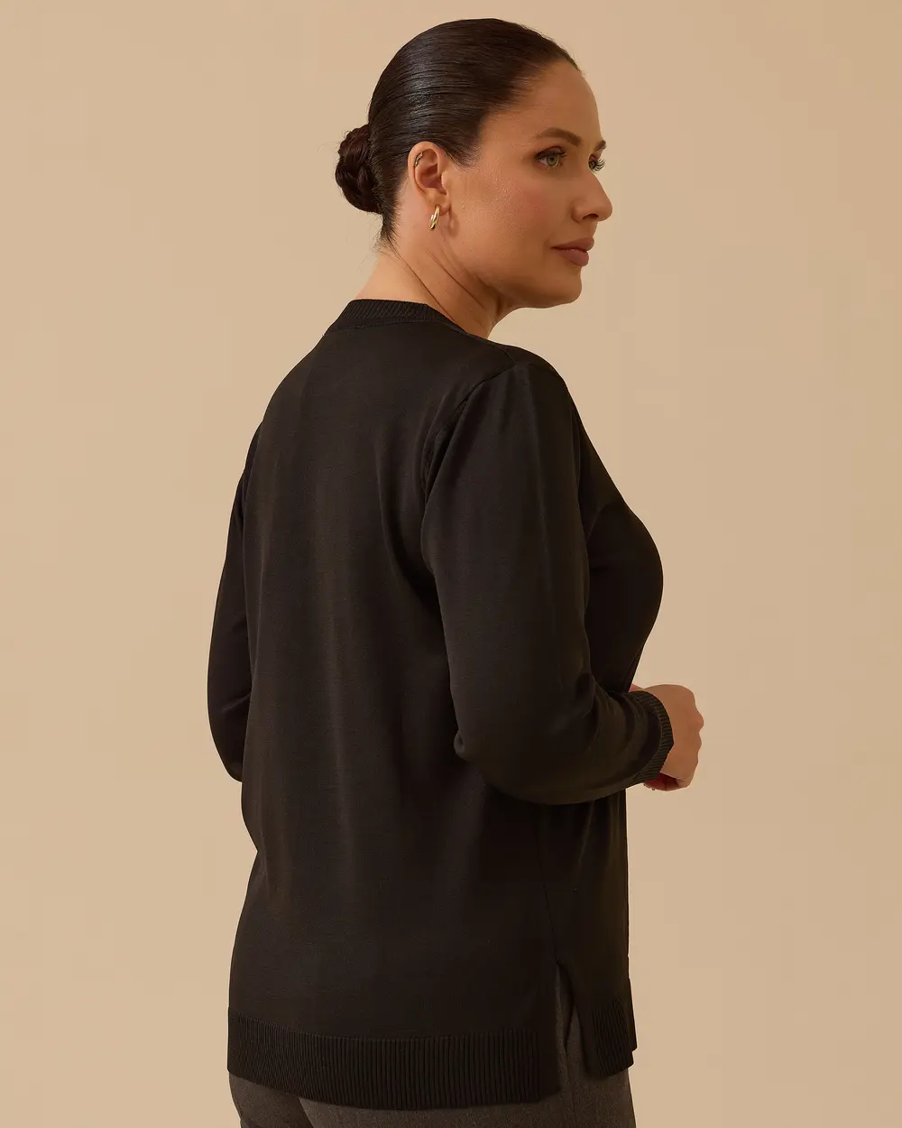 Büyük Beden Desenli Triko Bluz