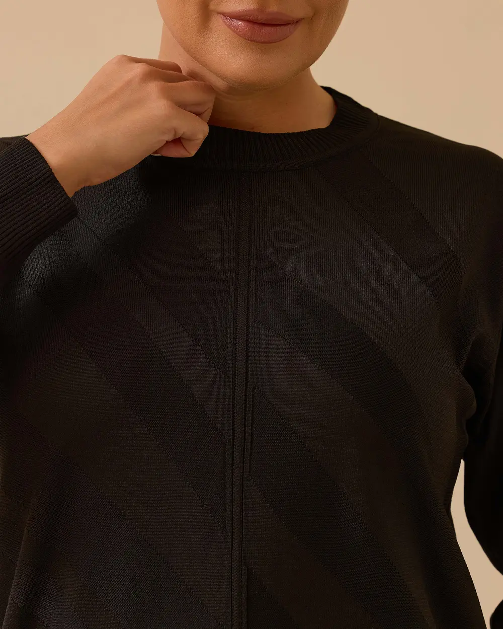 Büyük Beden Desenli Triko Bluz