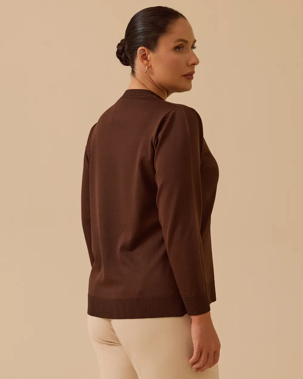 Büyük Beden Desenli Triko Bluz