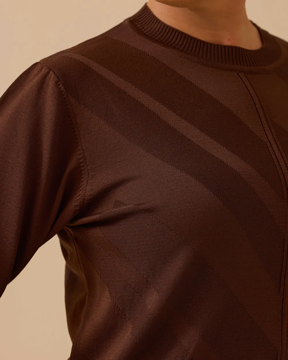 Büyük Beden Desenli Triko Bluz