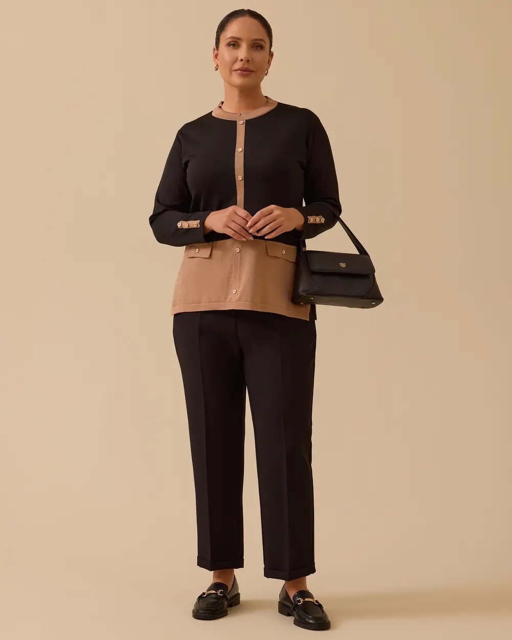 Plus Size Button Detailed Sweater Blouse