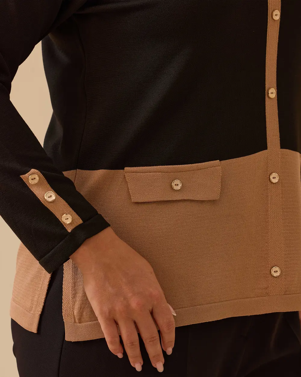 Plus Size Button Detailed Sweater Blouse