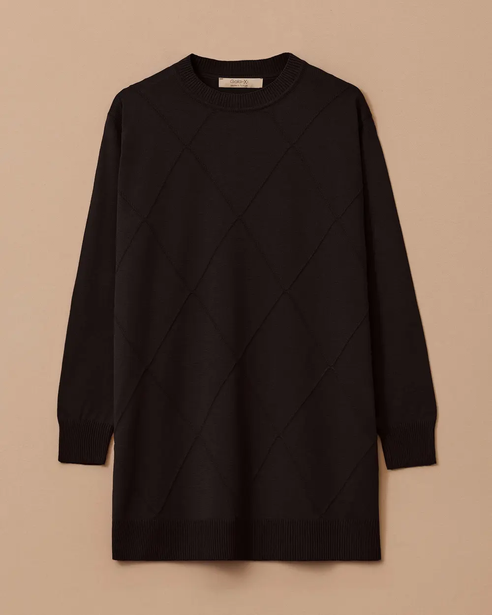 Büyük Beden Desenli Basic Triko Tunik