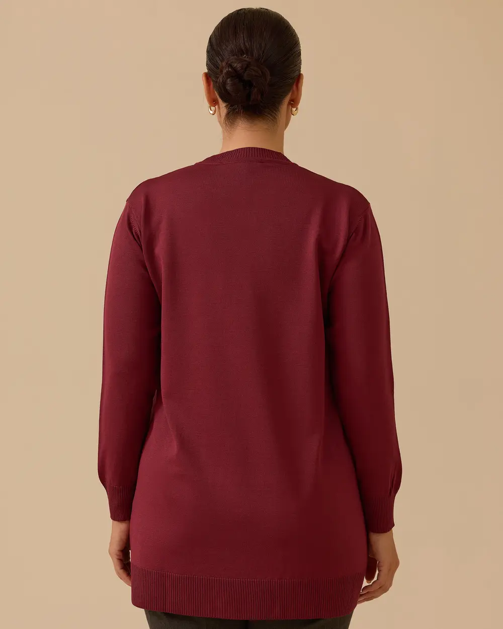 Büyük Beden Desenli Basic Triko Tunik