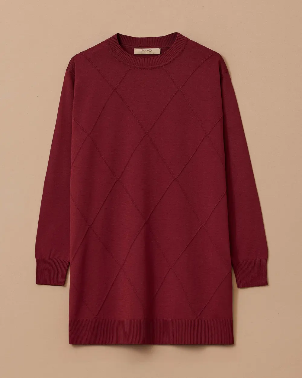 Büyük Beden Desenli Basic Triko Tunik