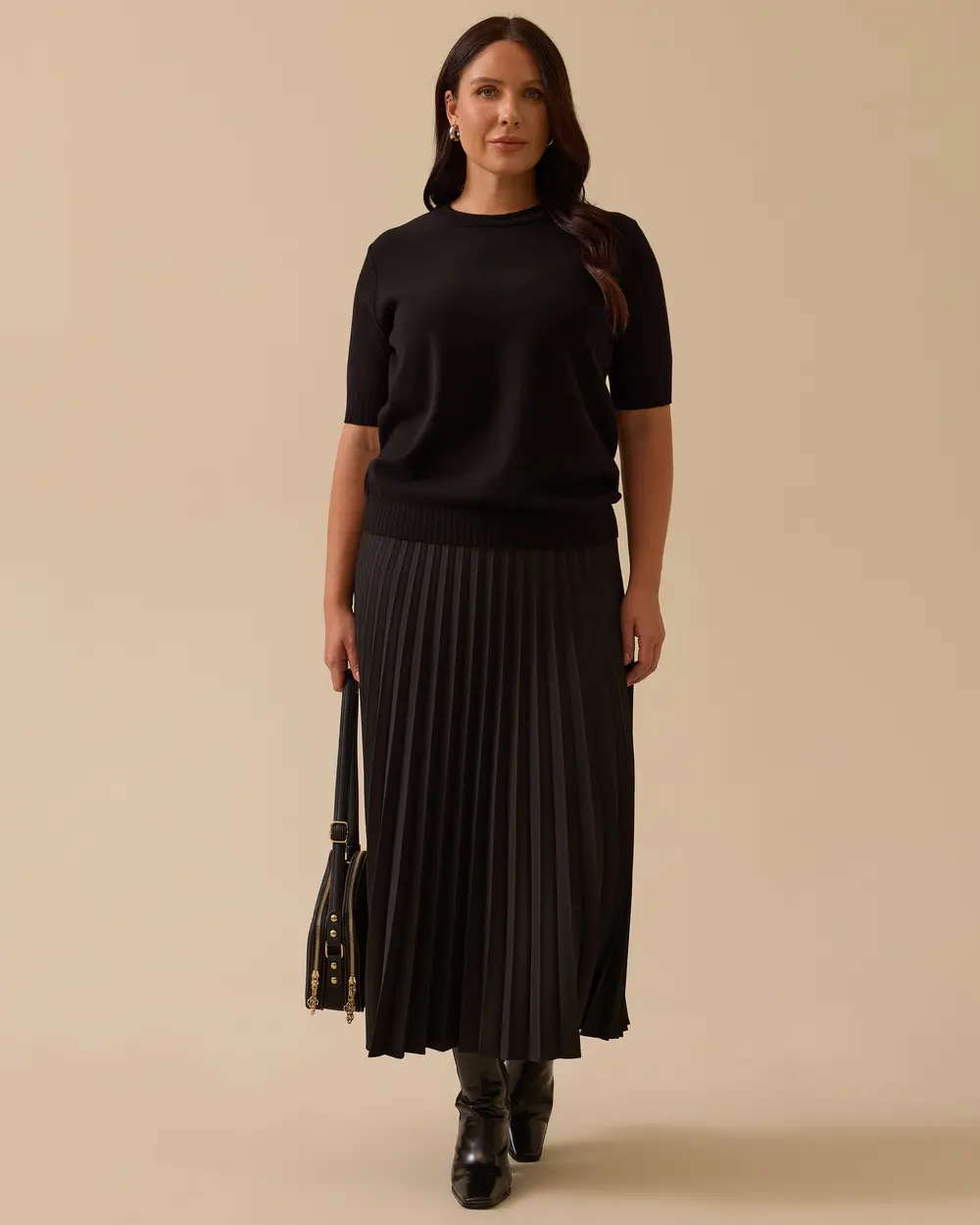 Büyük Beden Kısa Kollu Basic Triko Bluz