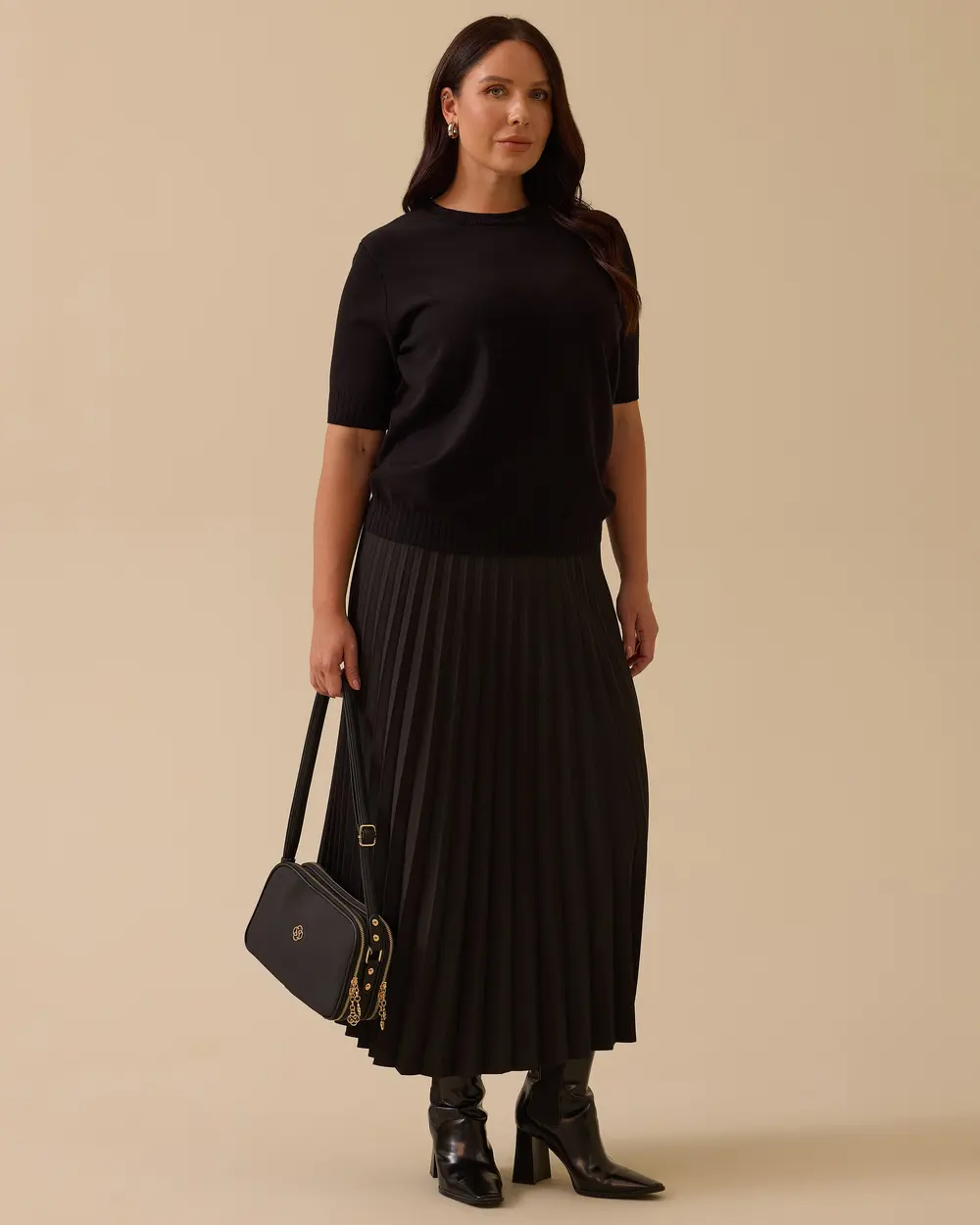 Büyük Beden Kısa Kollu Basic Triko Bluz