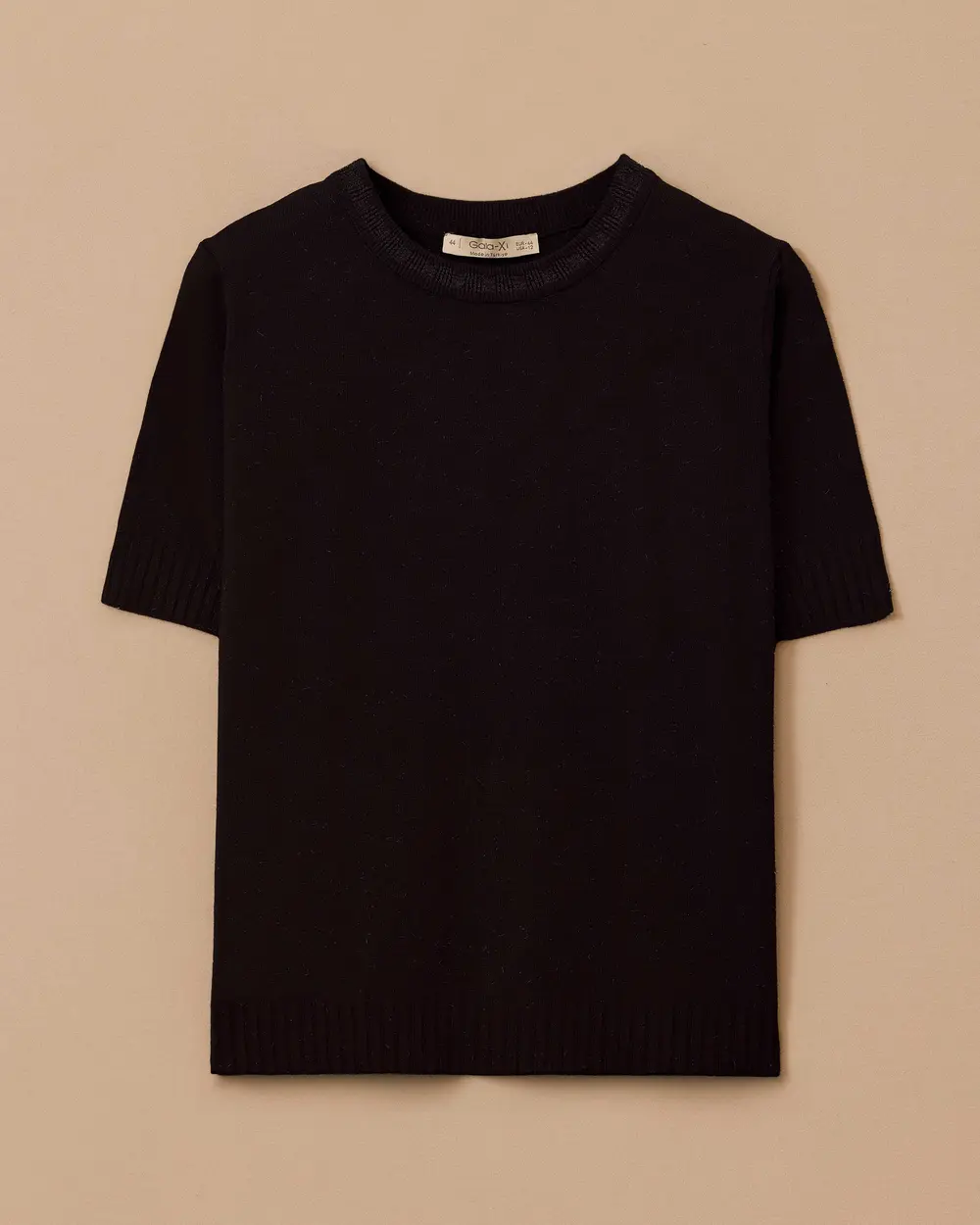 Büyük Beden Kısa Kollu Basic Triko Bluz