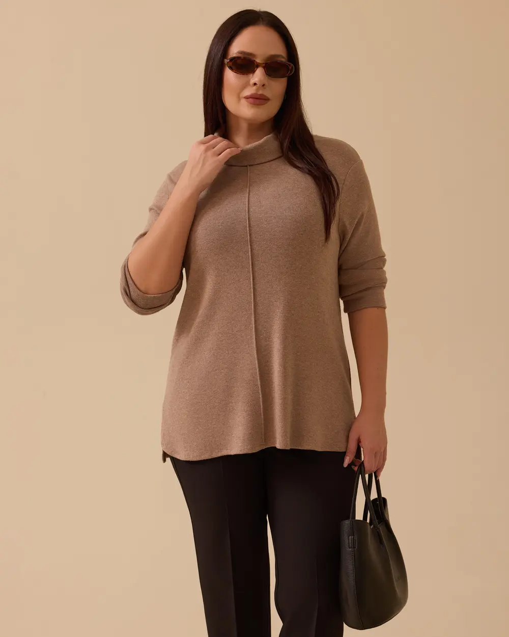 Büyük Beden Balıkçı Yaka Triko