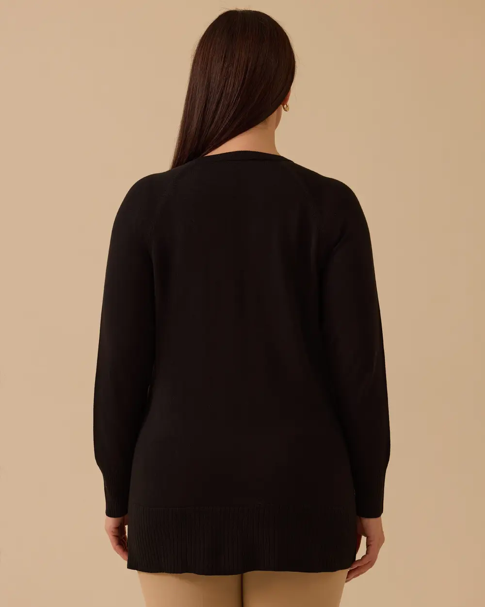 Plus Size Knit Patterned Sweater