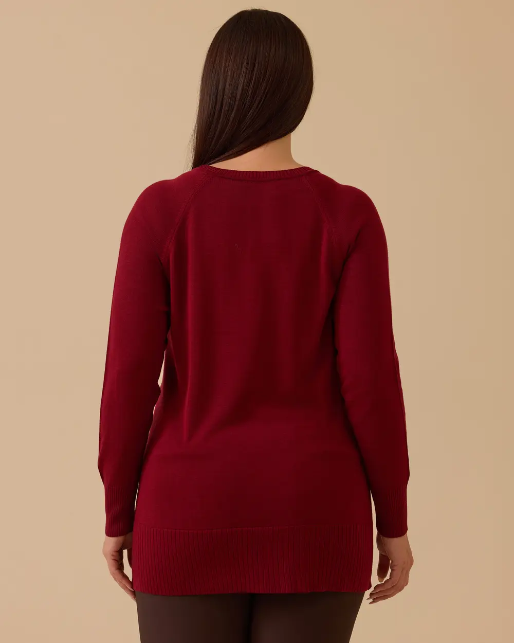 Büyük Beden Örgü Desenli Triko