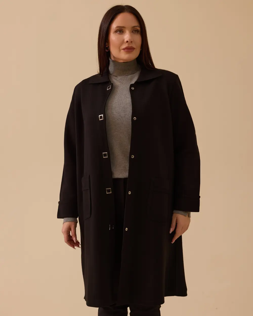 Plus Size Basic Sweater Cardigan with Pocket