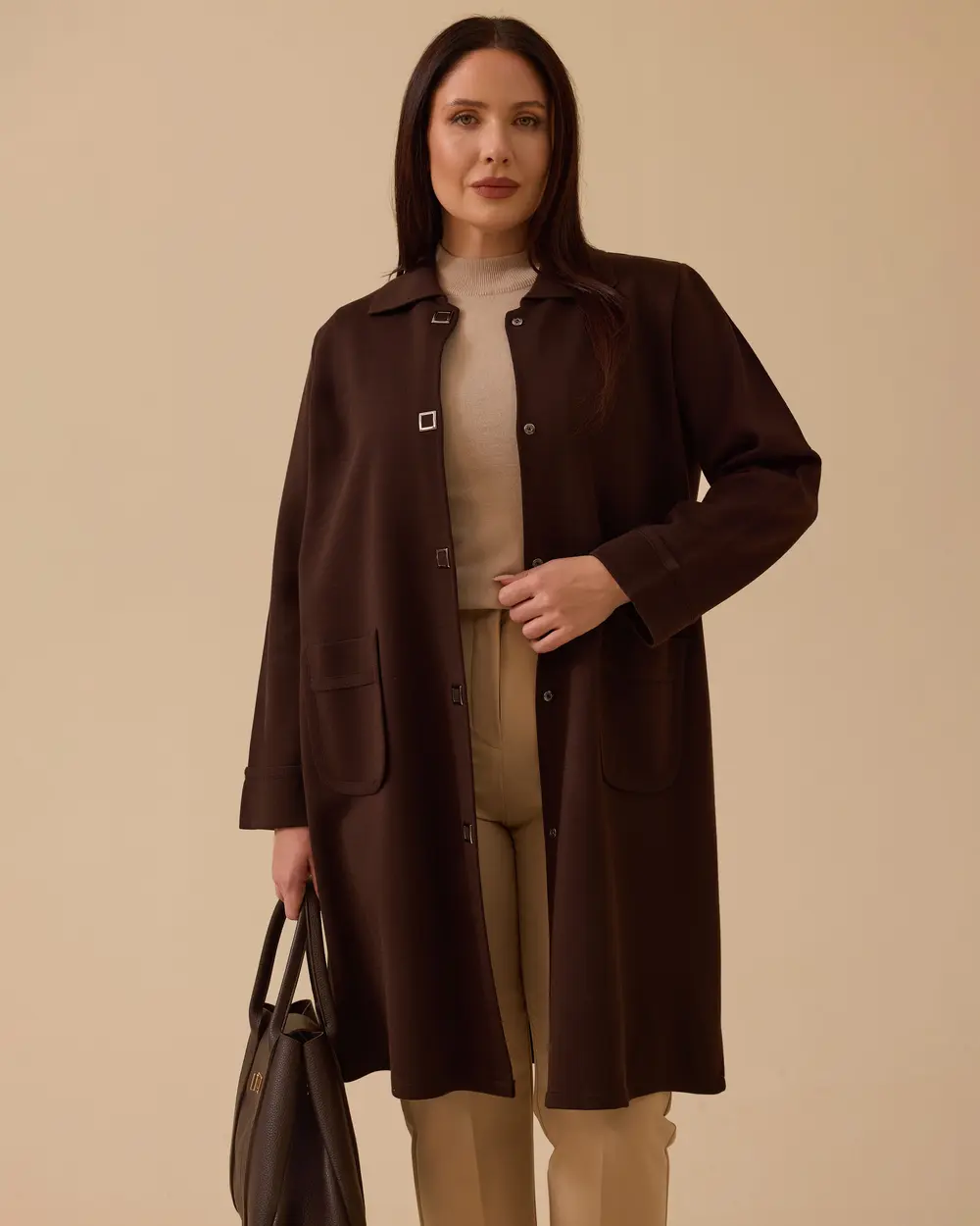 Büyük Beden Cepli Basic Triko Hırka