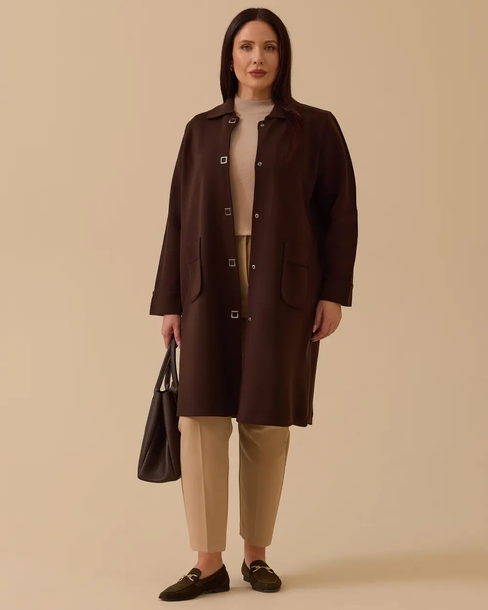 Büyük Beden Cepli Basic Triko Hırka